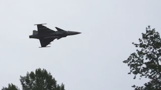 JAS 39 Gripen low pass sets off car alarm [upl. by Clemen]