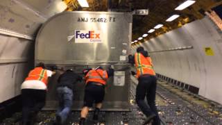 Funny FedEx Cargo Airplane Loading Fail  Trip Fall and Drag [upl. by Lapides]