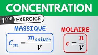 Calculer une concentration massique et molaire  Exercice  Chimie [upl. by Arima]