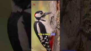 Unveiling the Secrets How Woodpeckers Survive 1400g Force 😱  Facts Daily shorts youtubeshorts [upl. by Naul]