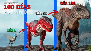 SOBREVIVO como DINOSAURIO 100 DÍAS EN ARK ASCENDED EVOLUCIONO EN INDOMINUS REX lucha contra el rey [upl. by Wash]