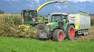 Maisernte 2017 Fendt John Deere Same Lindner  Agroteam Tirol [upl. by Zapot561]