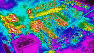 DroneDJ Drone with thermal camera shows hot spots in massive fire in Oakland Calif [upl. by Algie]