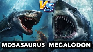 Mosasaurus vs Megalodon Deep Sea Giants Collide 2023 [upl. by Larsen]