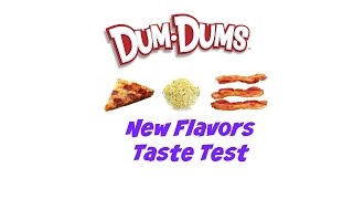 Dum Dums Lollipops Bacon Pizza amp Buttered Popcorn Flavors [upl. by Ahsii]