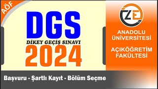 AÖF 2024 DGS Dİkey Geçiş Sınavı  Klavuz Başvuru Bölümler ve Tüm Bilgiler  Tablo 2 Önemi [upl. by Needan]