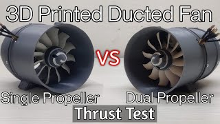 DIY Electric Ducted Fan  3D Printed  Thrust Test  Single propeller Vs Dual Propeller [upl. by Gabriello913]