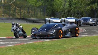 Ducati Desmosedici MotoGP 20 vs Lamborghini Terzo Millennio 18 vs Jaguar Vision GT SV 22 [upl. by Akihsay]