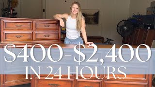 I made 2000 in 24 hours  Furniture Flip Tutorial [upl. by Eirene]