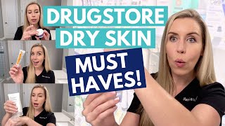 Dry Skin Drugstore MustHaves  Complete Skincare Routine  Eczemaprone Skin [upl. by Mahgem]