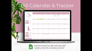 Bill Calendar Google Sheets template [upl. by Daphna]