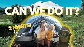 Spending TWO nights in the backcountry with my toddler  Our first multinight backpacking trip [upl. by Hortense905]