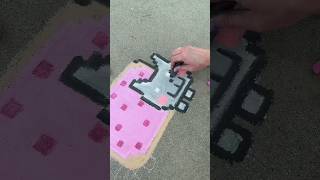 Chalking Nyan Cat 🐱 pixel chalk art [upl. by Naie394]