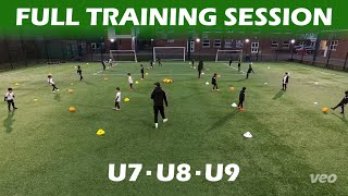 Full FootballSoccer Team Training Session ⚽️ U7  U8  U9 [upl. by Sivel]