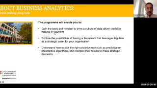 Cambridge Judge Business School  Business AnalyticsDecision Making Using Data  Webinar [upl. by Trisha]