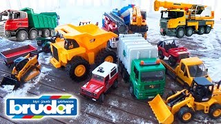 Cars for kids Construction Trucks Crash Bruder Cars Toys Video Машинки для детей [upl. by Lyrret]