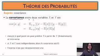 Apprentissage automatique 23  Formulation probabiliste  espérance variance et covariance [upl. by Gina236]