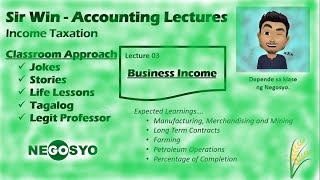 Lecture 03 Business Income Gross Income Income Taxation [upl. by Eeldarb197]