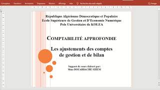 Les ajustements des comptes de gestion et de bilan 4 [upl. by Nitsirhc818]