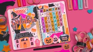 Cómo hacer tu CALENDARIO DE OCTUBRE  bulletjournal halloween octubre october calendar [upl. by Alyda]