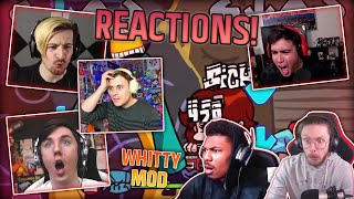 Youtubers React To Friday Night Funkin VS Whitty Mod  Ballistic [upl. by Ainahpets]