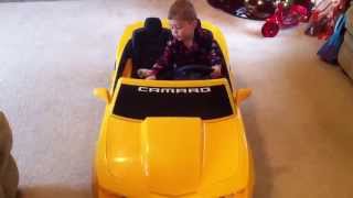 3 year old boy driving his new Camaro Power Wheels [upl. by Snodgrass]