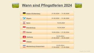 Wann sind Pfingstferien 2024 [upl. by Carbrey816]