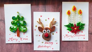 DIY Paper Quilled Christmas Tags  Christmas Gift Cards [upl. by Carolus471]