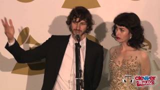 Gotye amp Kimbra Interview 2013 Grammy Awards Backstage [upl. by Junno652]