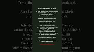 Invito a tutti i poeti è nato il Concorso Letterario VERSI DI SANGUE scadenza 30092024 poesia [upl. by Ellesor352]