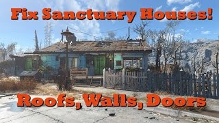 Fix Sanctuary Houses Add Roofs Walls amp Doors Fallout 4 Tips amp Tricks Ep 1 [upl. by Kerad]