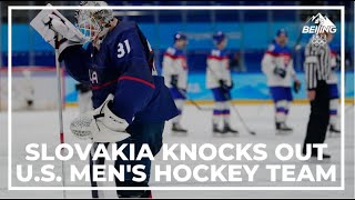 Slovakia knocks out US mens hockey from tournament at Winter Olympics [upl. by Ellenor]