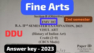 Fine arts ba 2nd semester paper ddu  questions with answers  FMV103 ddu [upl. by Enairda]