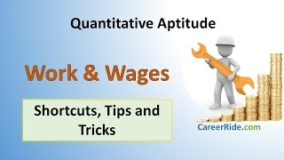 Work and Wages  Shortcuts amp Tricks for Placement Tests Job Interviews amp Exams [upl. by Liagaba543]