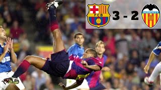 Valencia vs Barcelona 41 All Goals amp Highlights  2000 Uefa Champions League [upl. by Atsahs817]