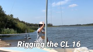 Rigging the CL 16  sailboat rake downhaul cl16 [upl. by Nnylyaj]