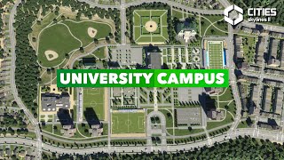 Designing a University Campus in Cities Skylines 2  Speedbuild [upl. by Anilas]