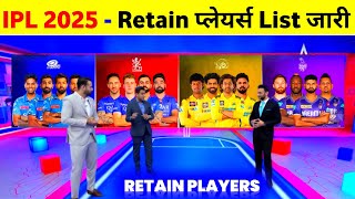 IPL 2025 Retained Players List  IPL 2025 All Team Retained Players  IPL 2025 Mega Auction Rules [upl. by Mazonson]