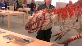 Dinosaur invades Apple store [upl. by Kcirddehs]