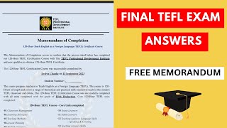 FREE 120HOUR TEFL FINAL EXAM KEY ANSWERS [upl. by Leverick]