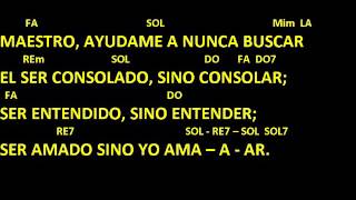 CANTOS PARA MISA  HAZME UN INSTRUMENTO DE TU PAZ  Oración de San Francisco  letra y acordes [upl. by Arenahs]