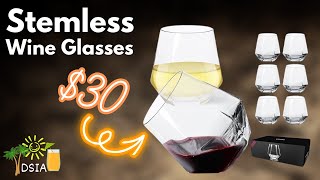 Unique Stemless Wine Glasses  Set of 6 [upl. by Charla]