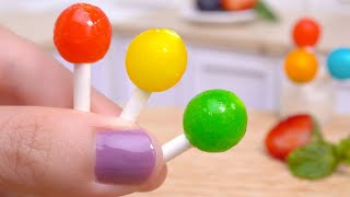 Sweet Miniature Lollipop Recipe  Easy Making Tiny Lollipops With Fruit And Jam  Tiny Cakes [upl. by Mchugh]