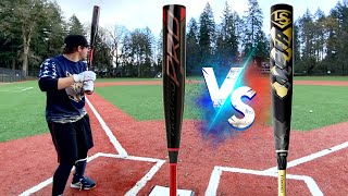 Rawlings QUATRO PRO vs Louisville Slugger META  Composite BBCOR Bat Madness Rematch [upl. by Eibba]