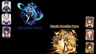 Genshin Impact 48 New Abyss  Wanderer Taser  Navia Double Pyro [upl. by Eekaz]