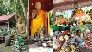 Pagodas amp peoples livelihood in Angkor Thom ancient heritage praying respect healing relaxing [upl. by Yssirhc116]