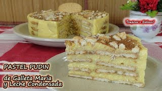 PASTEL PUDIN de Galleta Maria y Leche Condensada SIN HORNO delicioso [upl. by Elletsirk178]