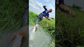 Unique hook fishing in professional fisherwoman hookfishing indianladyhookfishing fishingvideo [upl. by Nosinned]