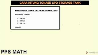 Cara Peritungan Sounding minyak CPO Dalam Storage Tank [upl. by Sells]