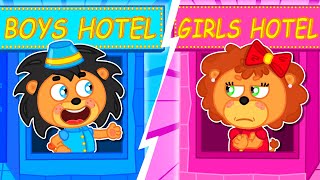 Liam Family USA  Pink vs Blue Toy Hotel Challenge  Family Kids Cartoons [upl. by Shotton]